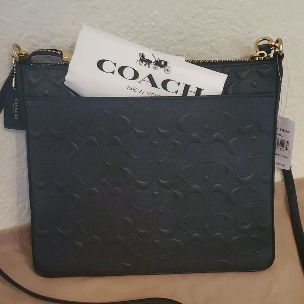 COACH Signature Gazette Crossbody Bag - Picture 1 of 16